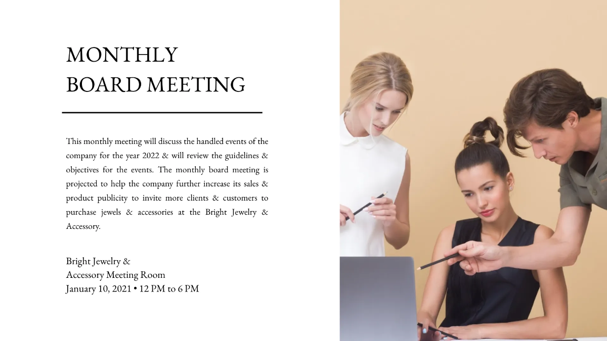 Free Jewellery Presentation Template to Edit Online