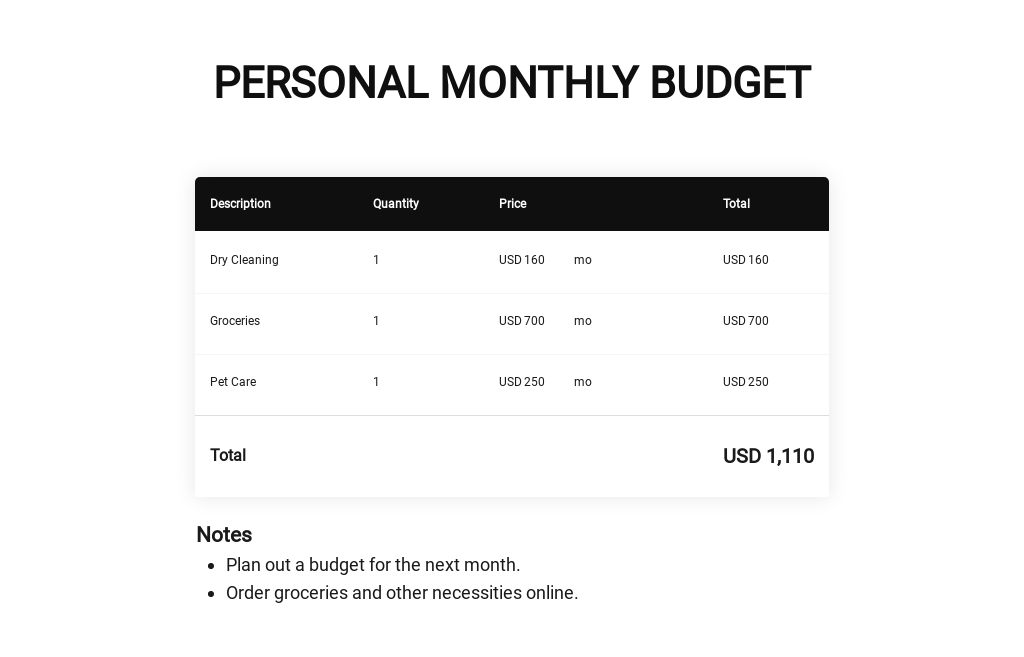 excel personal budget template for mac