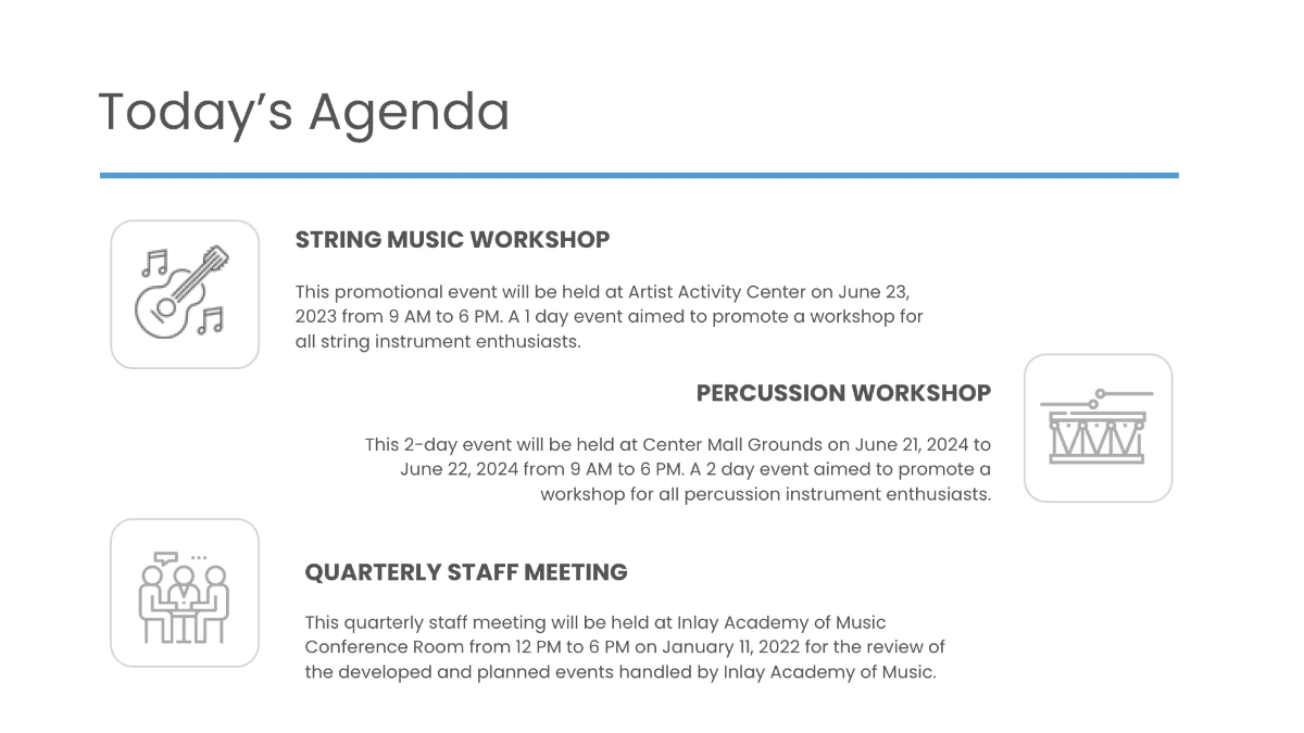 Free Music Event Presentation Template to Edit Online