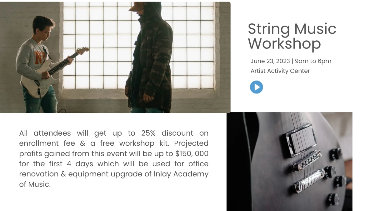 Free Music Event Presentation Template to Edit Online