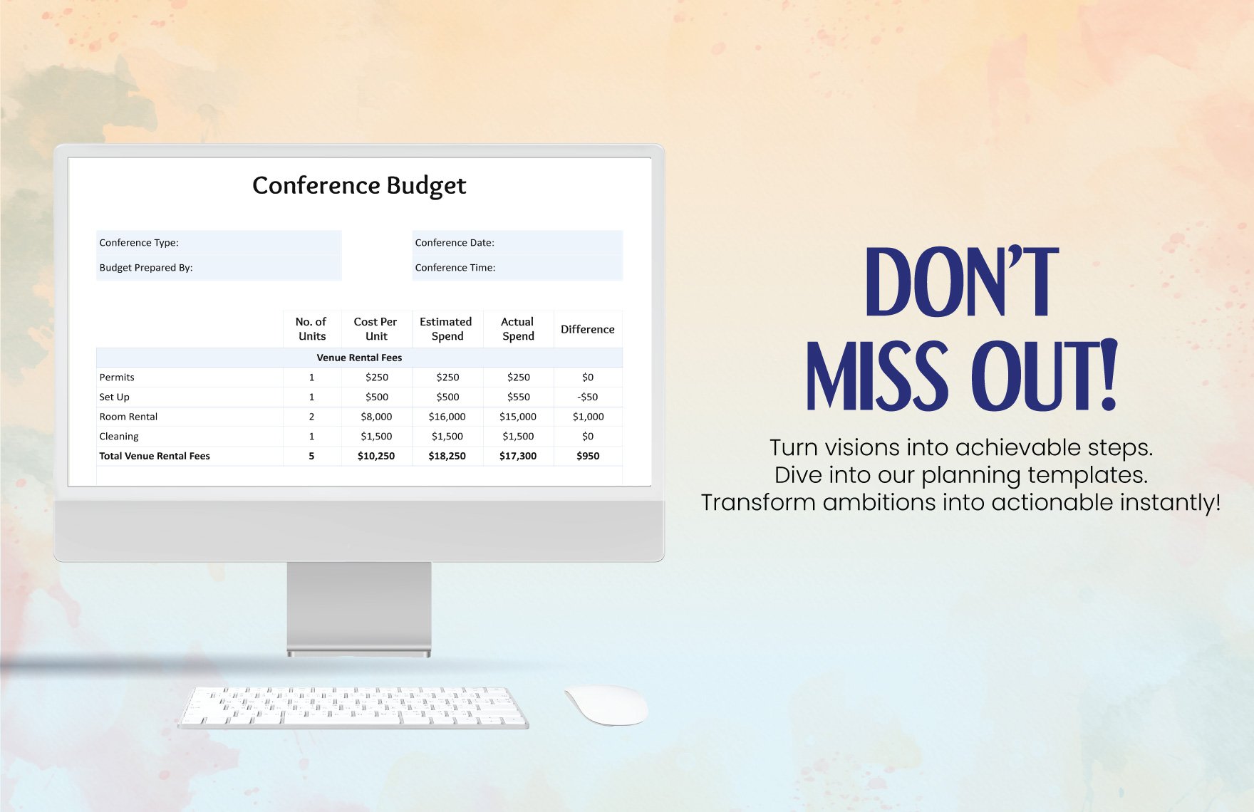 Small Conference Budget Template