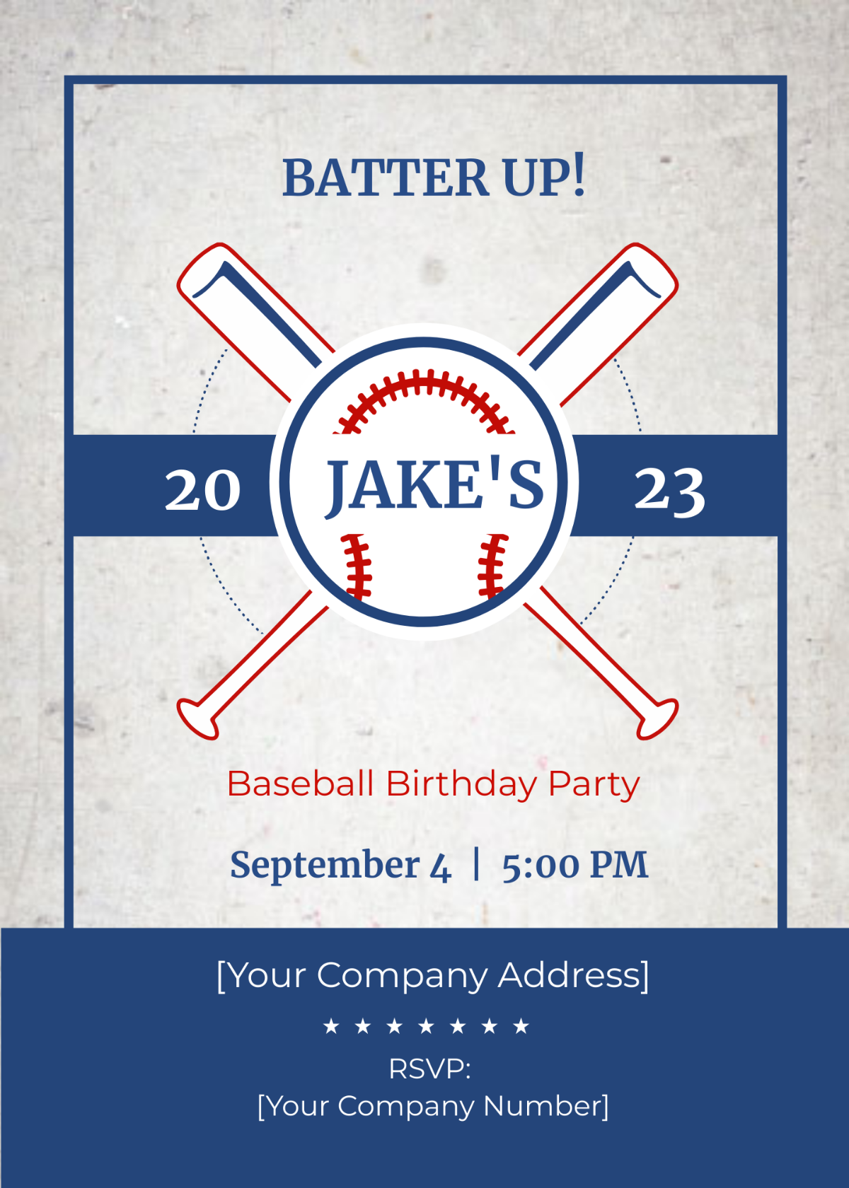 Baseball Birthday Party Invitation Template