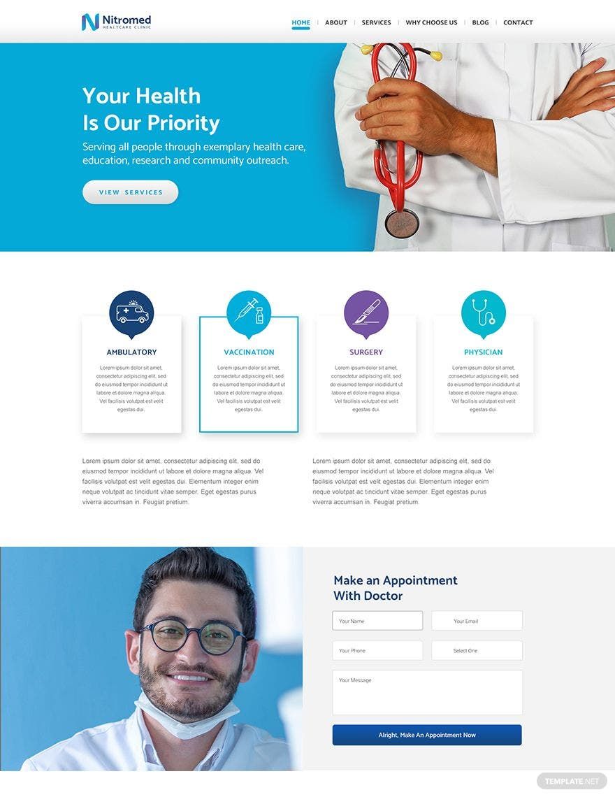 Clinic PSD Landing page Template