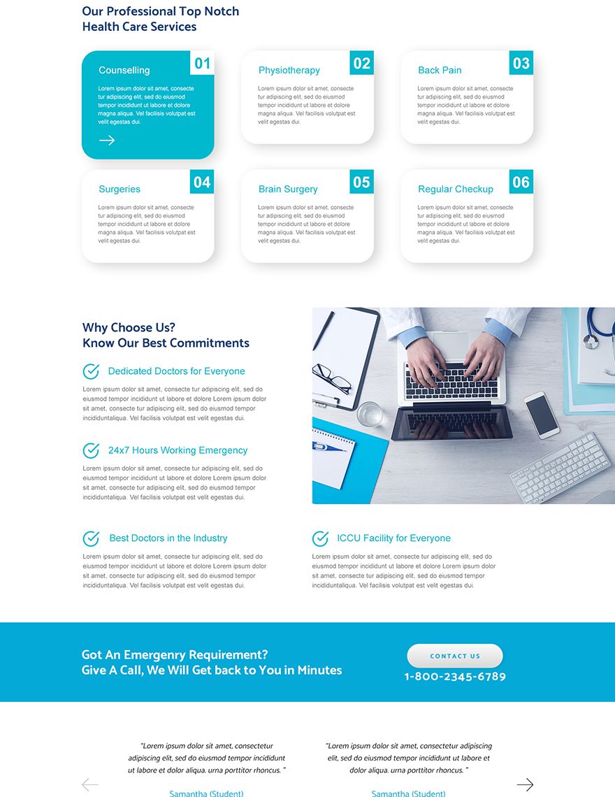 Clinic PSD Landing page Template