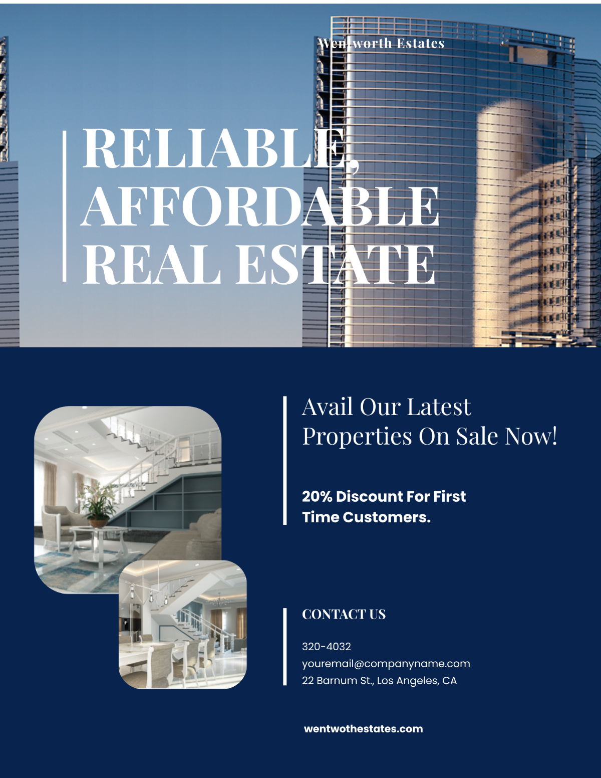 Luxury Real Estate Agent 2FAgency Flyer Template - Edit Online & Download