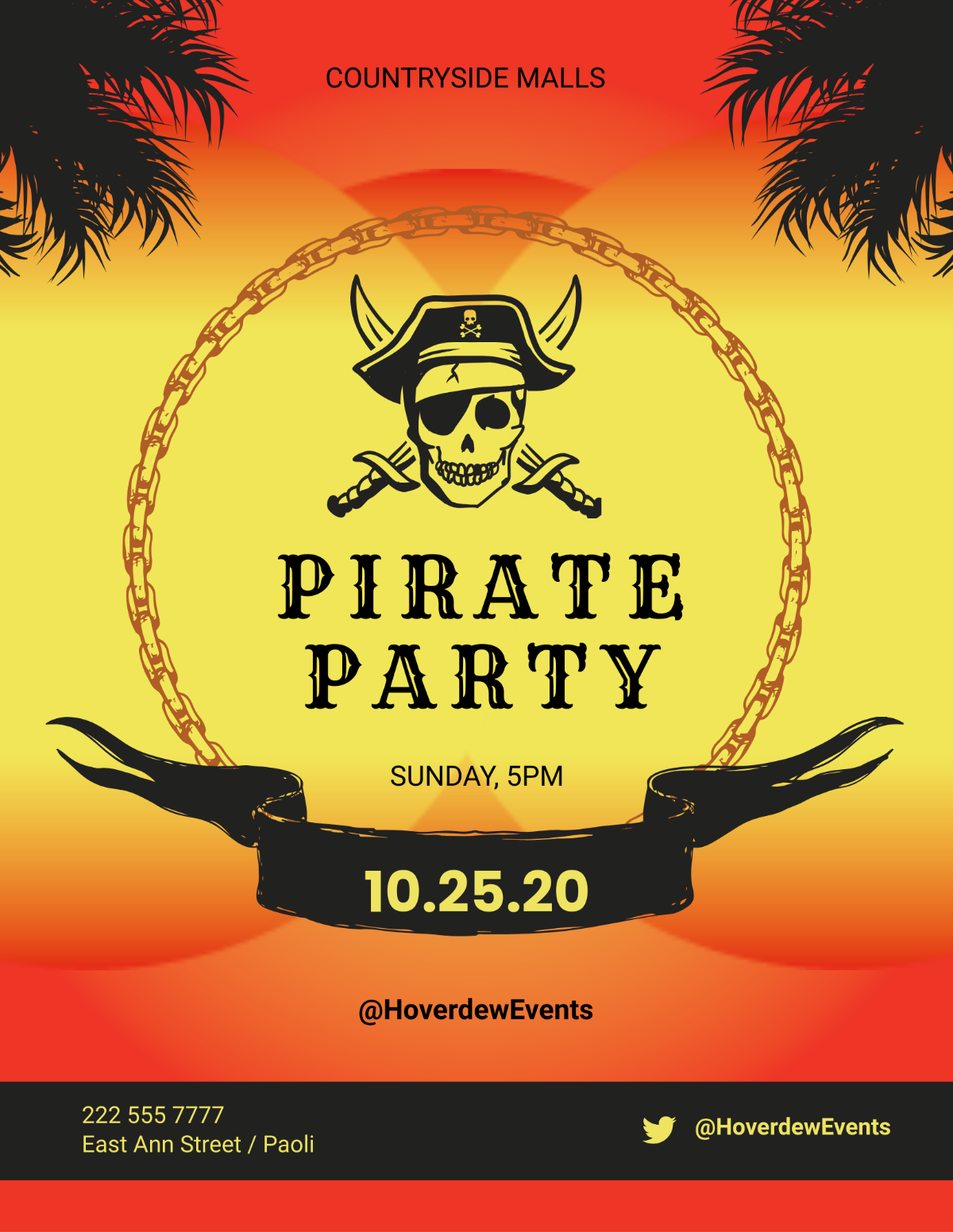 Pirates Party Flyer Template - Edit Online & Download