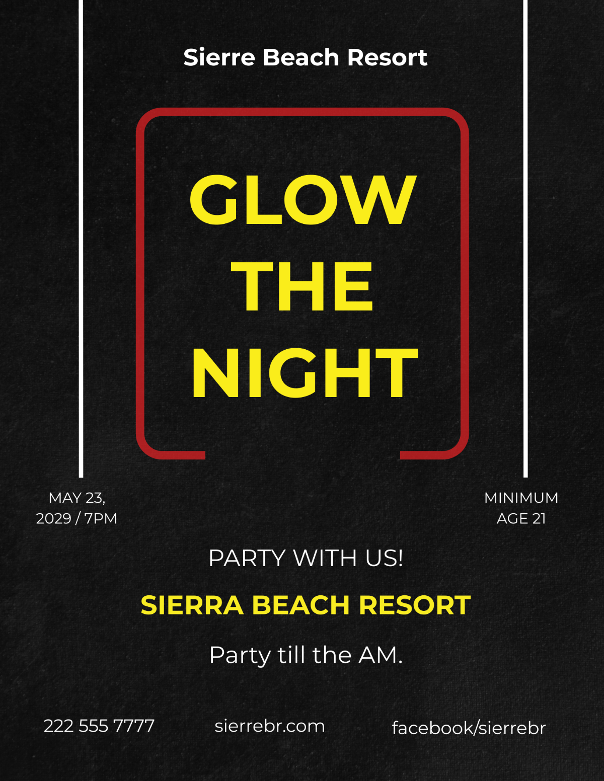 Glow the Dark Party Flyer Template - Edit Online & Download