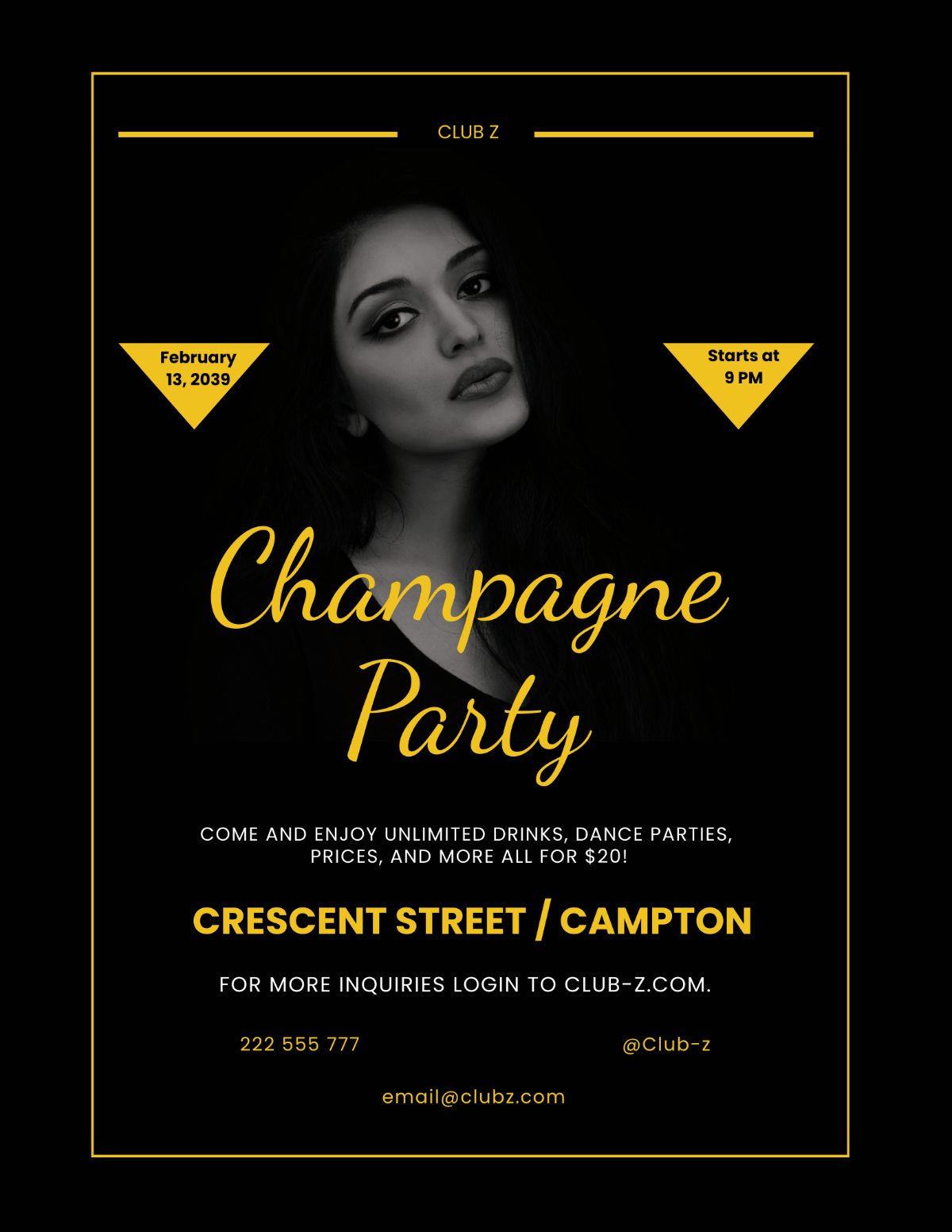 Gold Drinks Flyer Template - Edit Online & Download