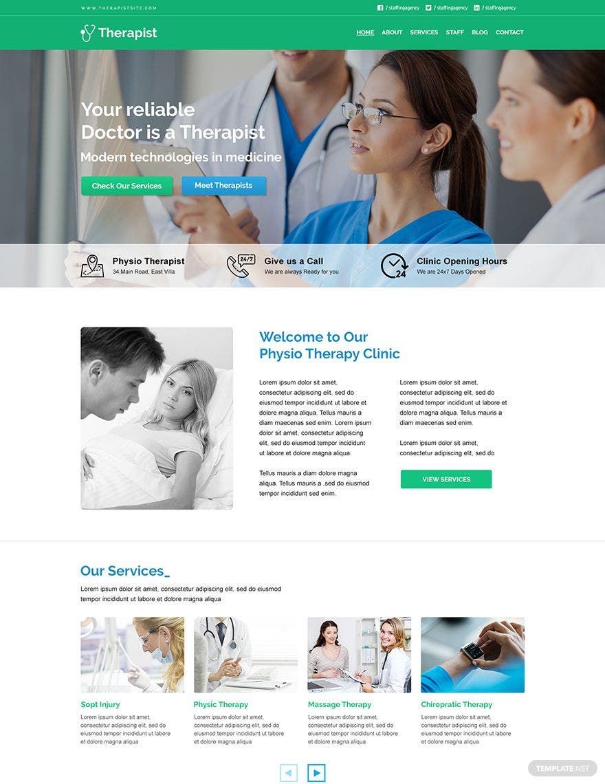 Therapist PSD Landing page Template