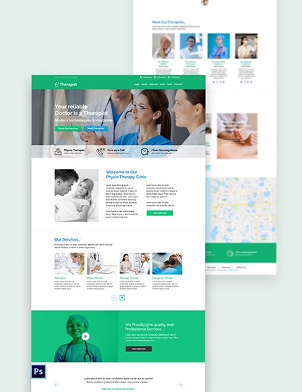 Therapist PSD Landing page Template