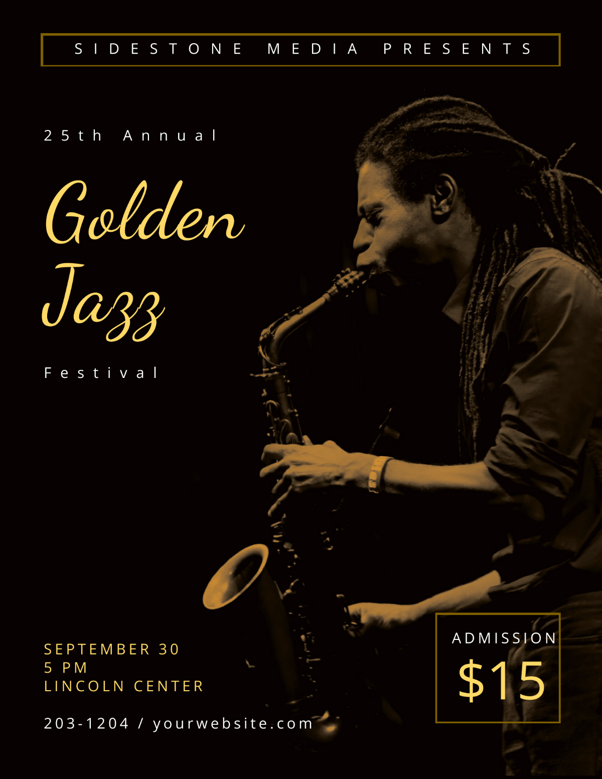 Golden Jazz Flyer Template - Edit Online & Download