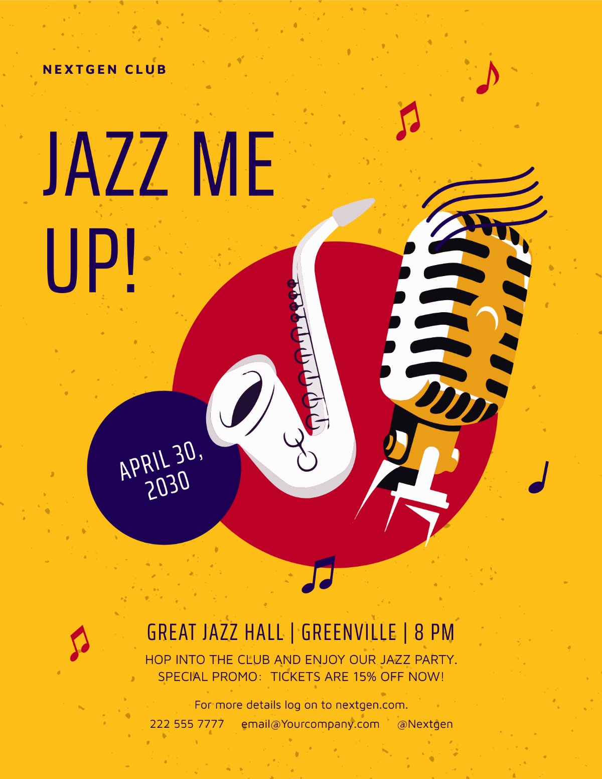 Jazz Event Flyer Template - Edit Online & Download