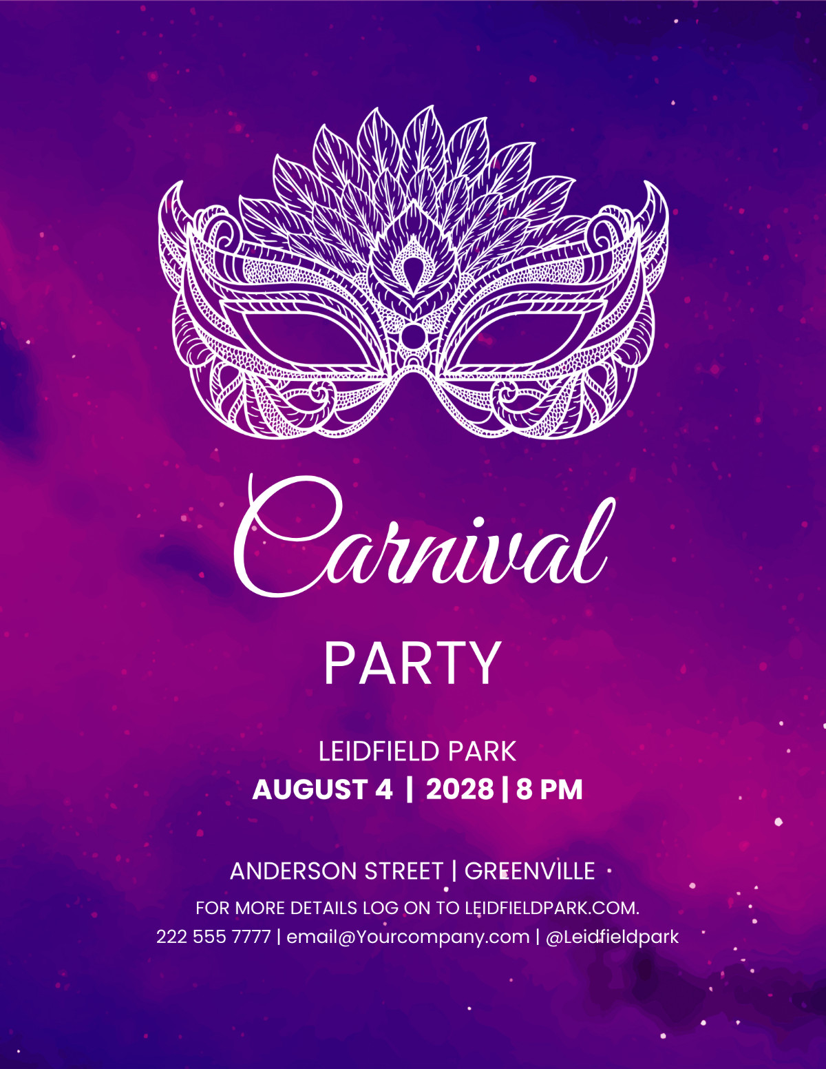 Mardi Gras Carnival Flyer template - Edit Online & Download