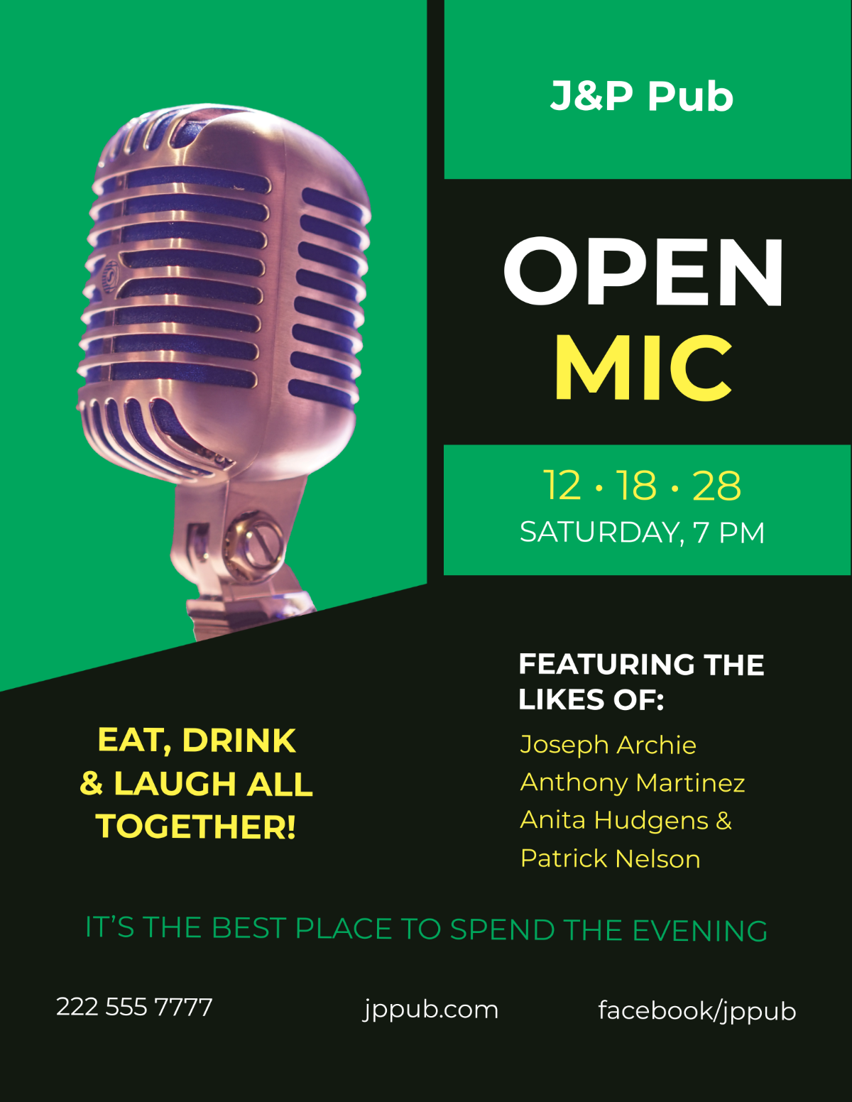 Open Mic Flyer Template - Edit Online & Download