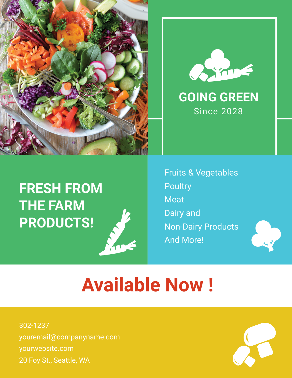 Organic Food Flyer Template - Edit Online & Download