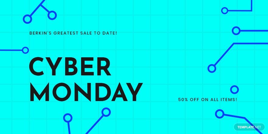 Editable Cyber Monday Sale Twitter Post Template