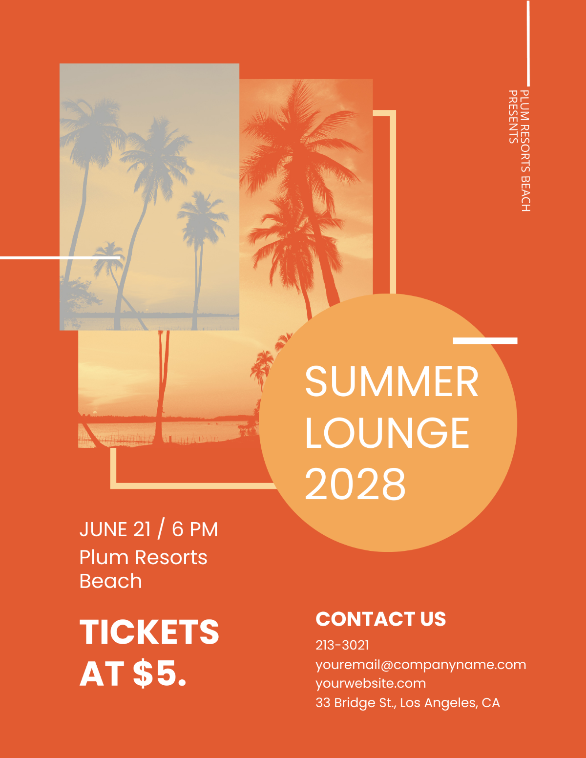 Summer Lounge Flyer Template - Edit Online & Download