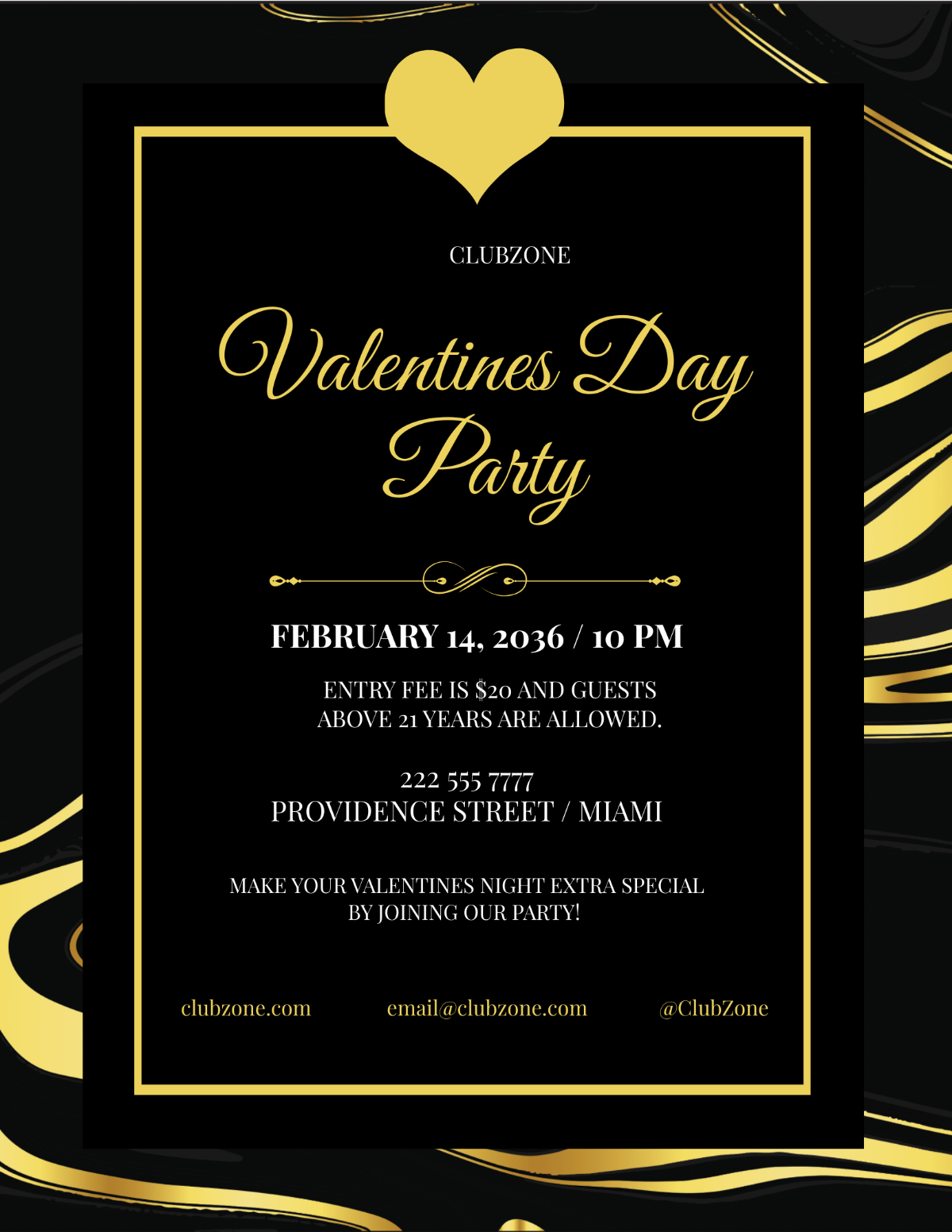 Valentines Day Classy Flyer Template - Edit Online & Download