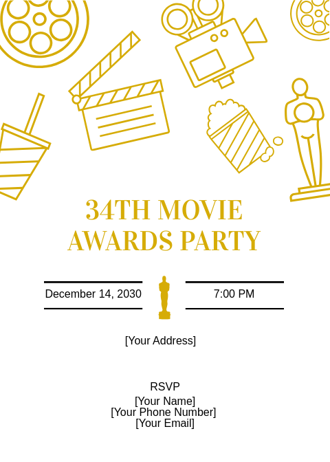 Movie Awards Party invitation