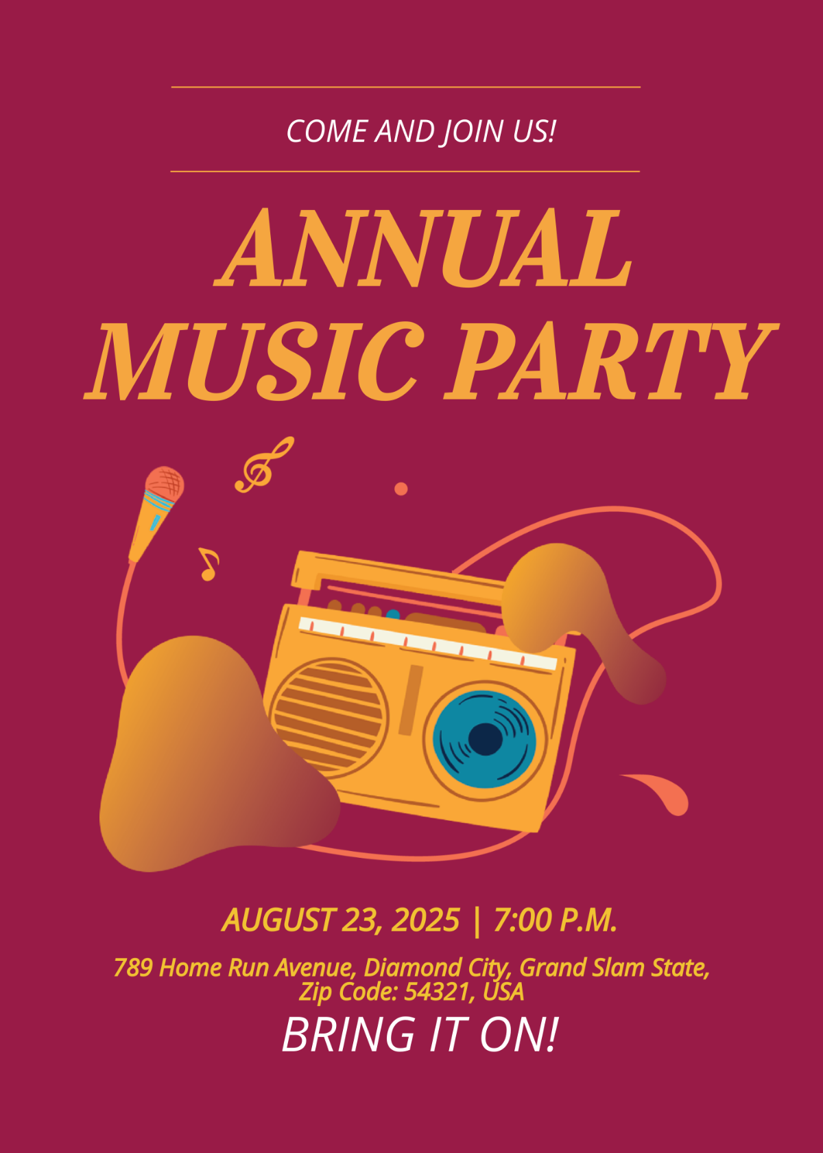 Music Party Invitation