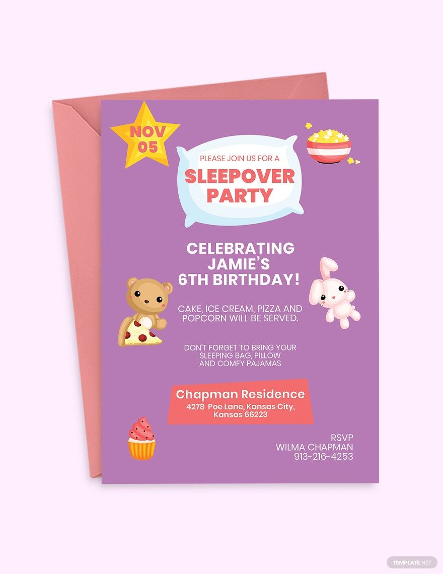 Free Baby Sleepover Invitation Template
