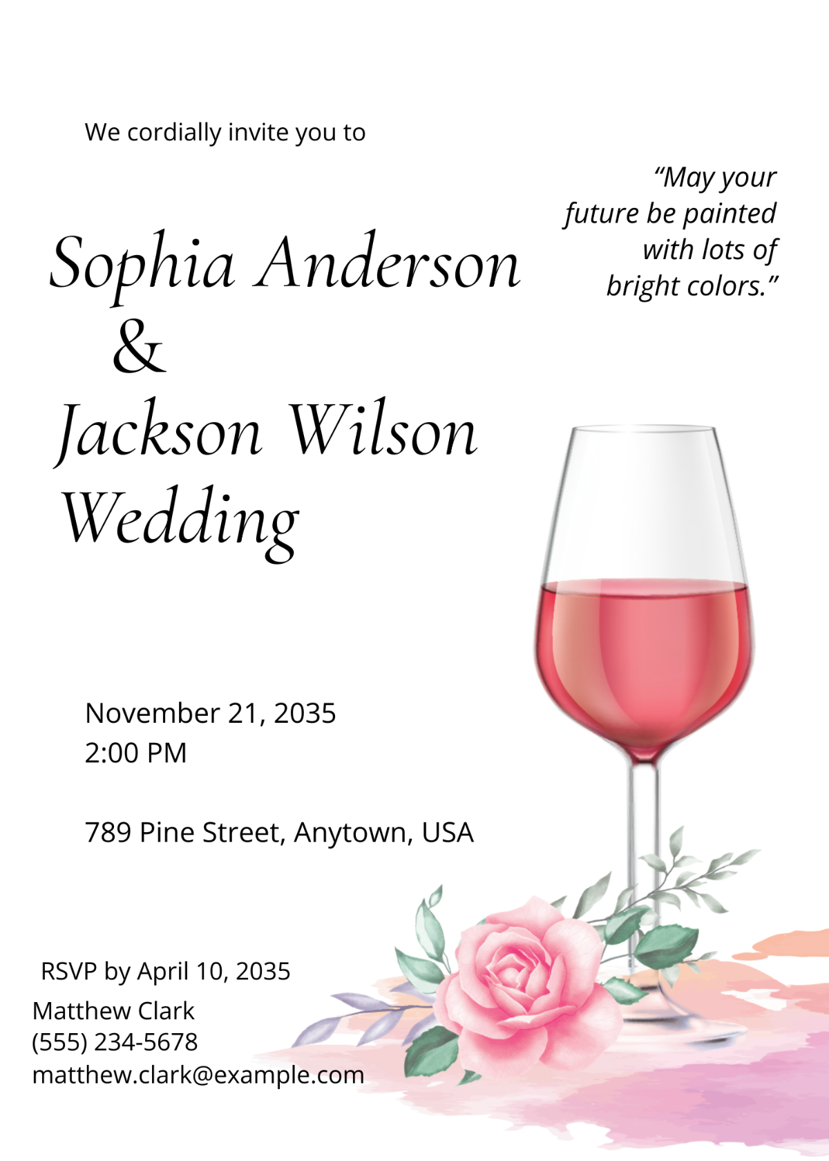 Paint and Sip Fall Wedding Invitation