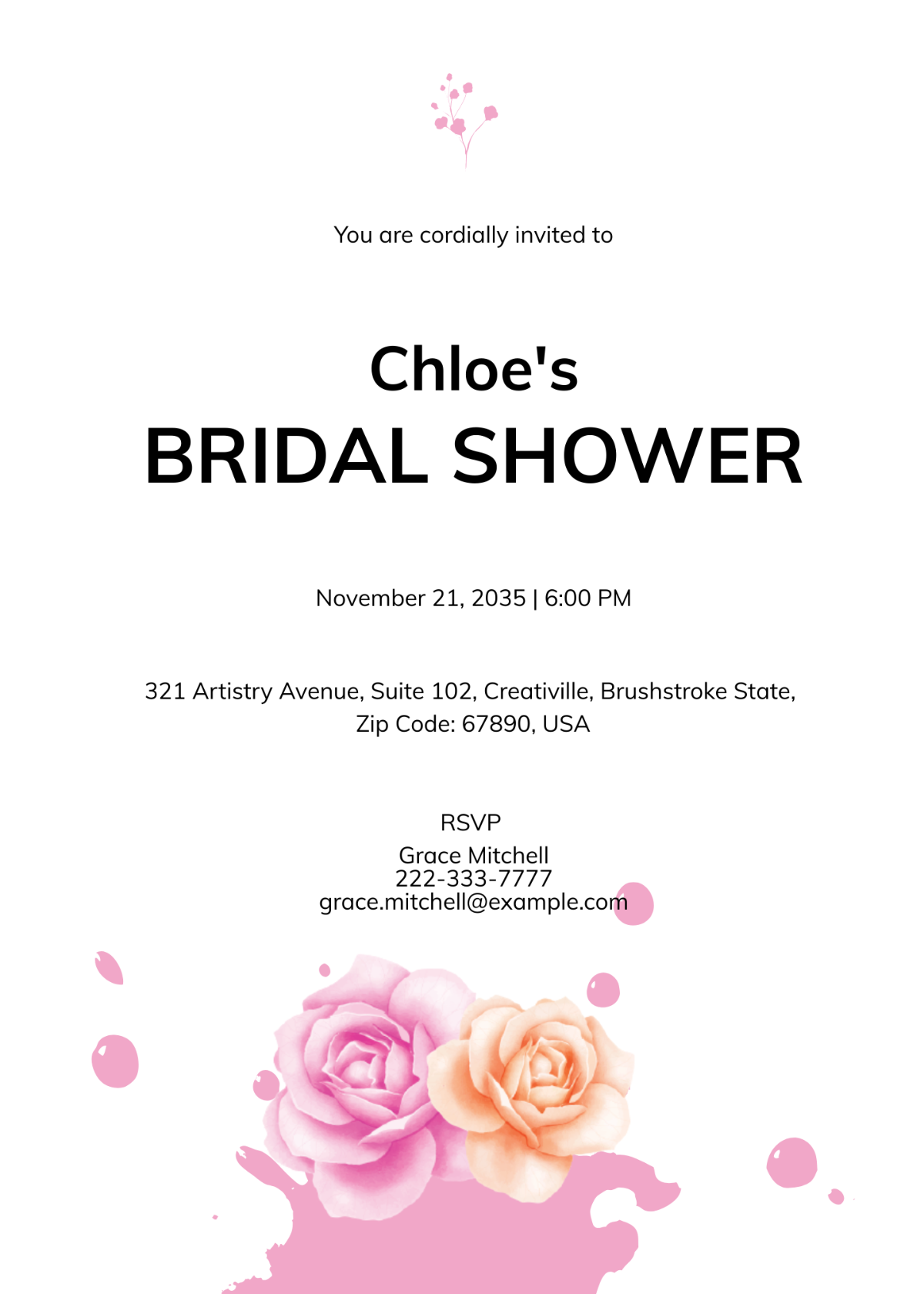 Paint Party Bridal Shower Invitation