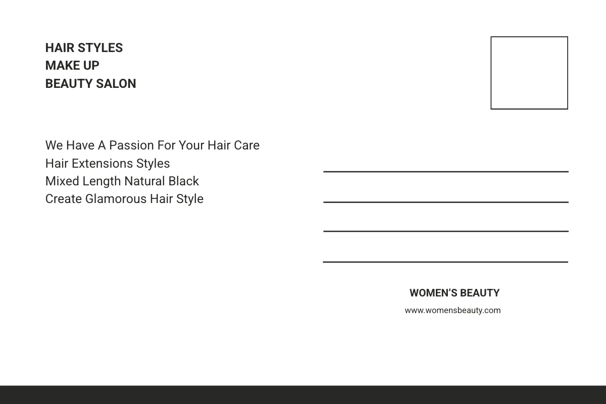 Free Beauty Parlor Postcard Template to Edit Online