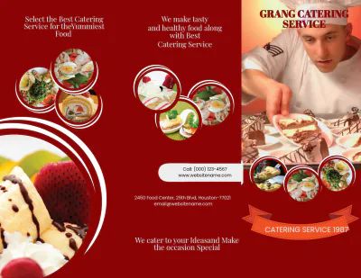 Free Catering Service A3 Brochure Template to Edit Online
