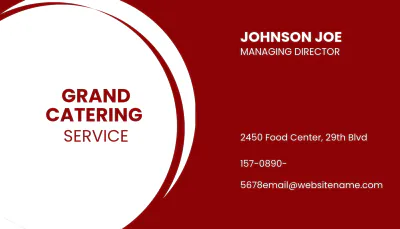 Free Professional Catering Service Business Card Template to Edit Online