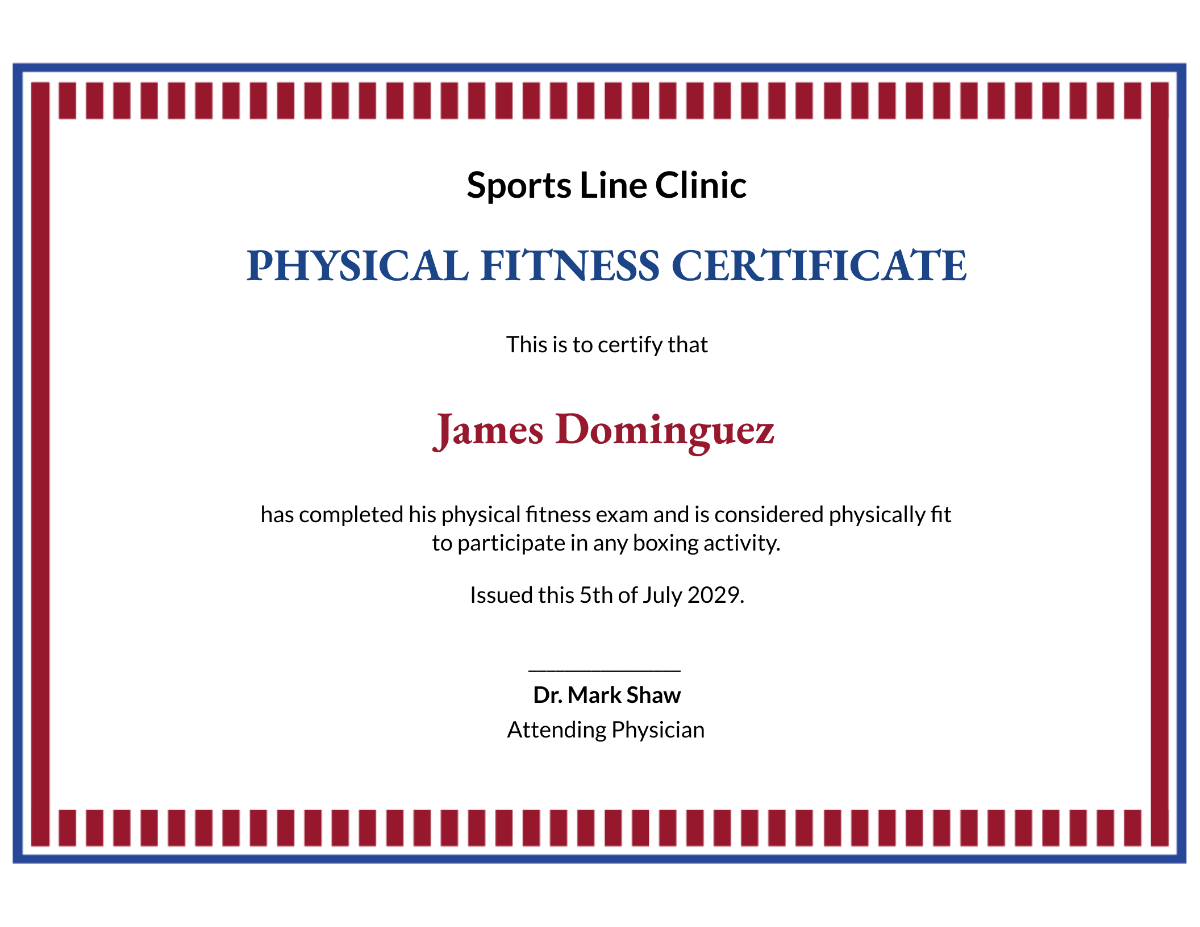 Boxing Fitness Certificate Template - Edit Online & Download