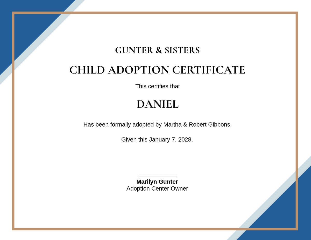 Page 2 Free Printable Adoption Certificate Templates To Customize Online