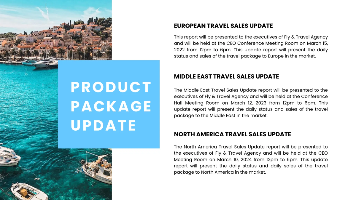 Free Corporate Travel Agency Presentation Template to Edit Online