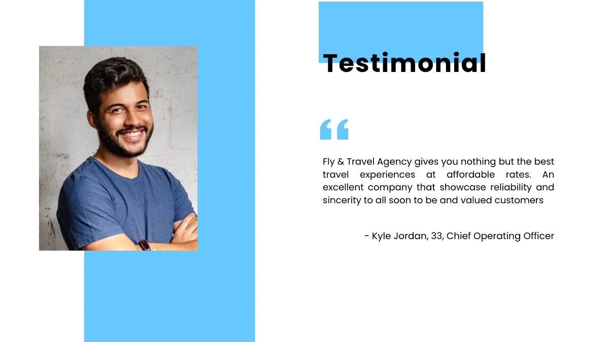 Free Corporate Travel Agency Presentation Template to Edit Online