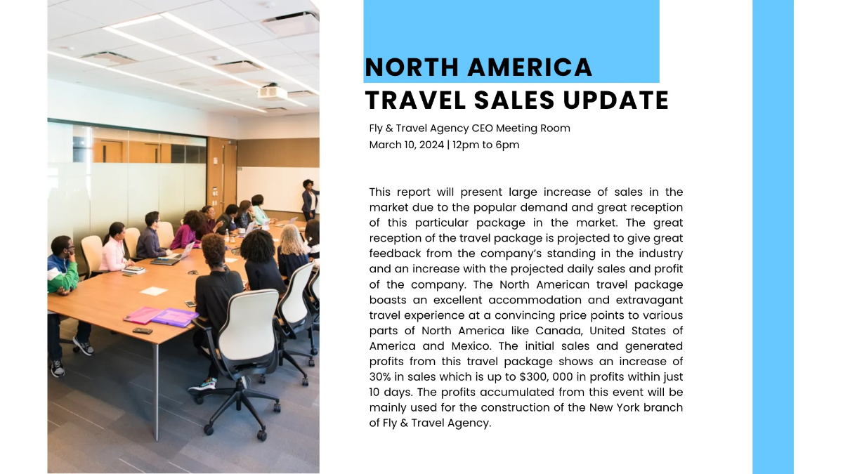 Free Corporate Travel Agency Presentation Template to Edit Online