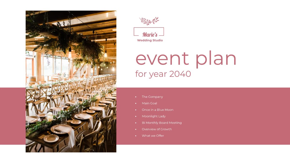 Free Event Planning Presentation Template to Edit Online