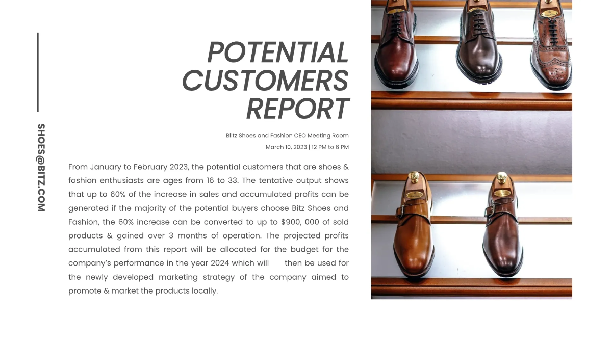 Free Fashion Shoes Presentation Template to Edit Online