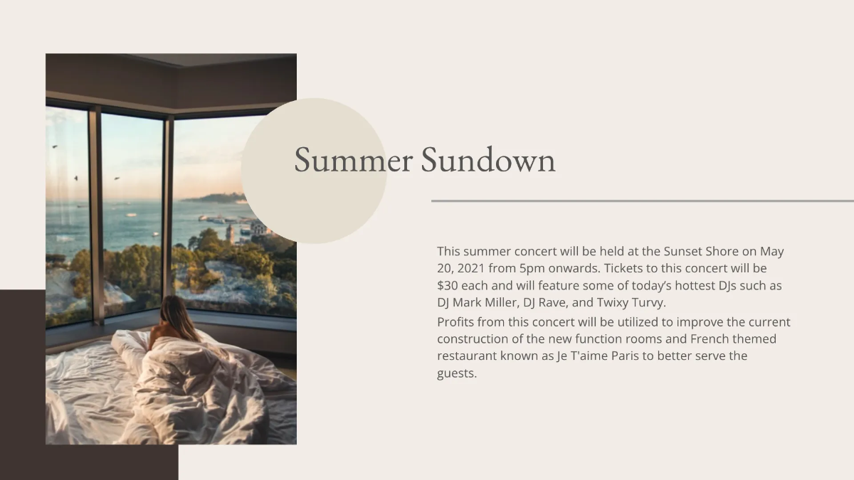 Free Hotel Event Plan Presentation Template to Edit Online