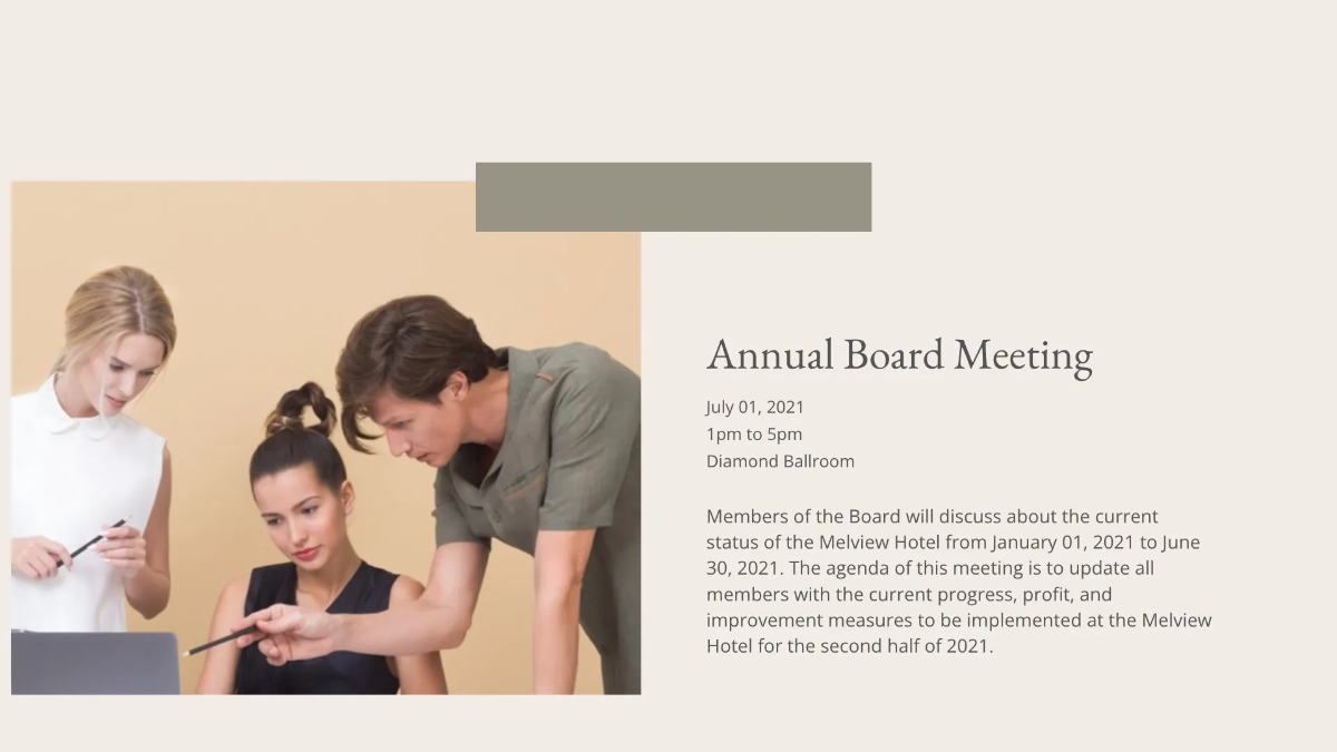 Free Hotel Event Plan Presentation Template to Edit Online