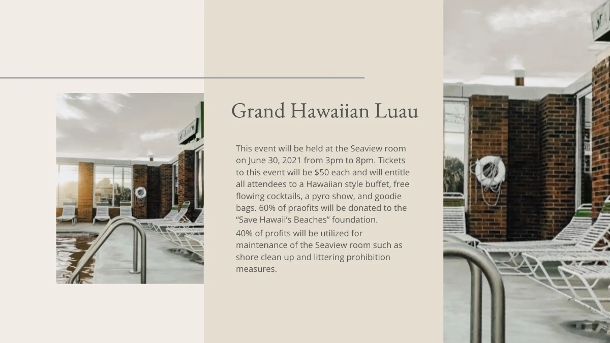 Free Hotel Event Plan Presentation Template to Edit Online