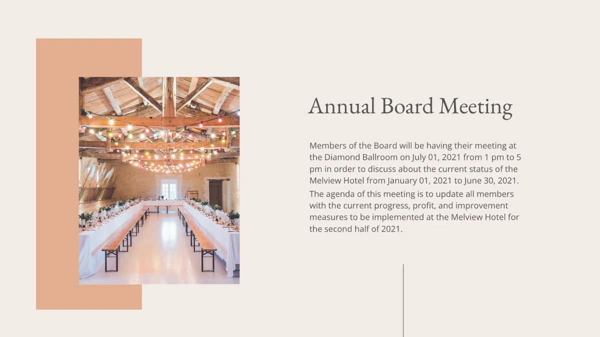 Free Hotel Event Plan Presentation Template to Edit Online