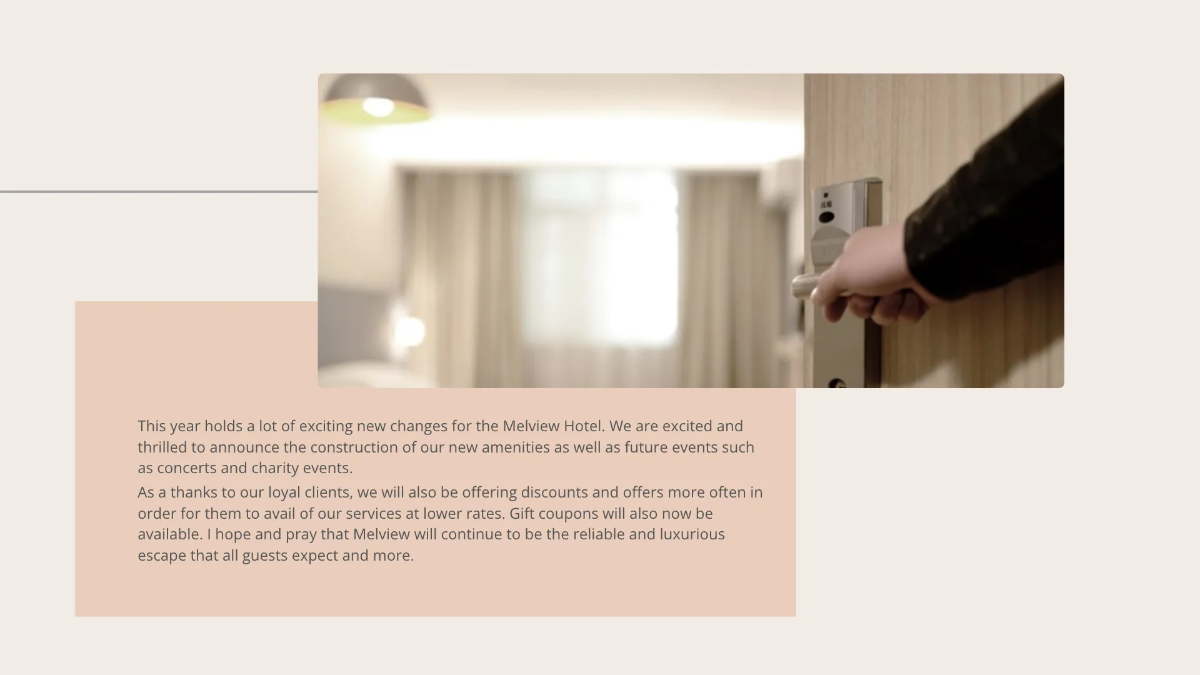 Free Hotel Event Plan Presentation Template to Edit Online