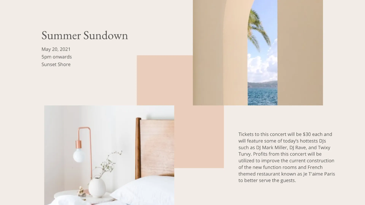 Free Hotel Event Plan Presentation Template to Edit Online