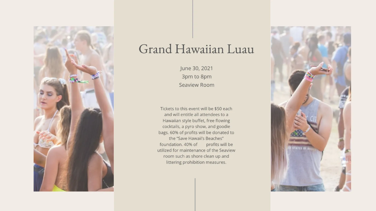 Free Hotel Event Plan Presentation Template to Edit Online