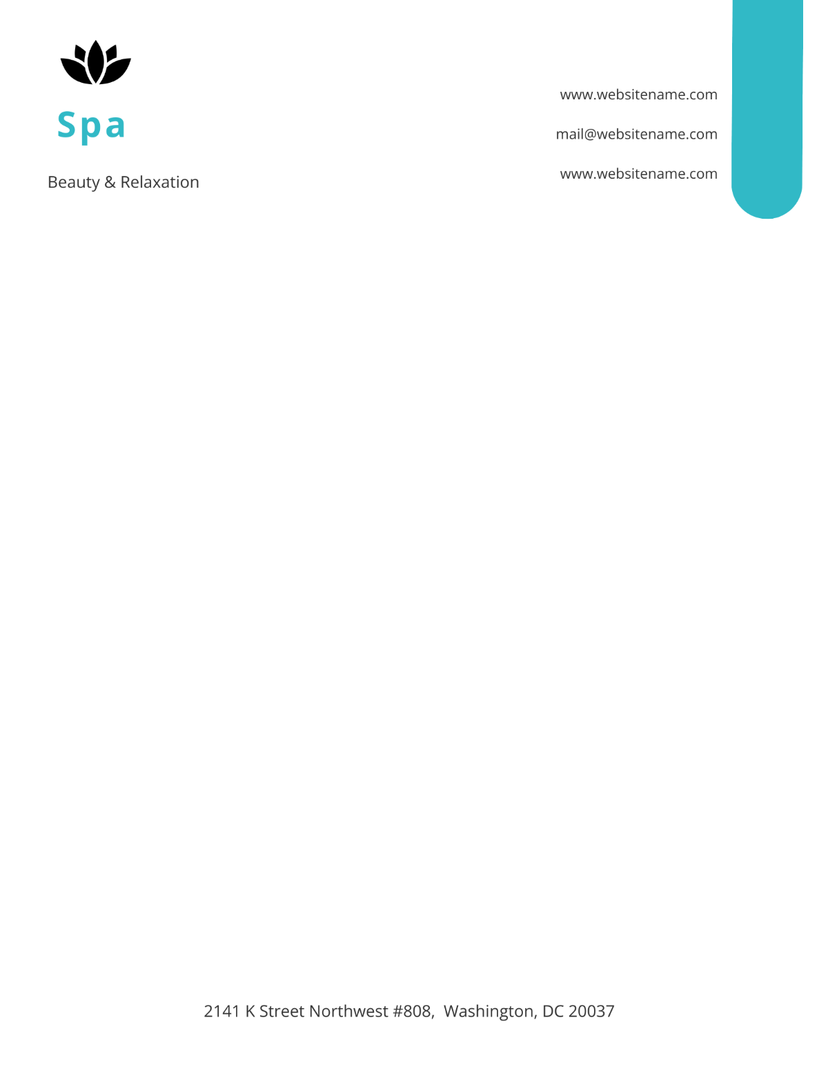 Editable Spa Letterhead