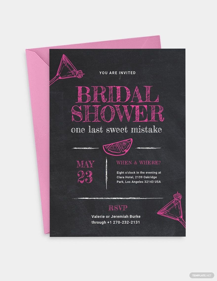 Chalkboard Bridal Shower Invitation Template
