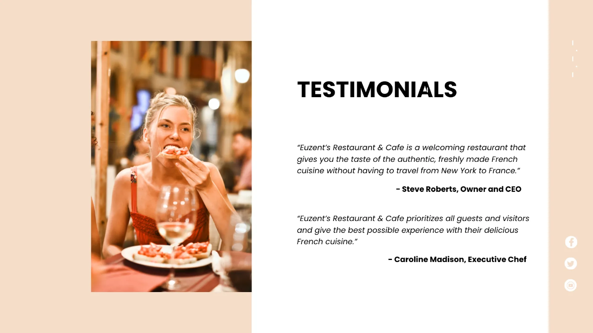 Free Restaurant Presentation Template to Edit Online