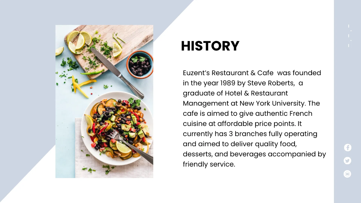 Free Restaurant Presentation Template to Edit Online