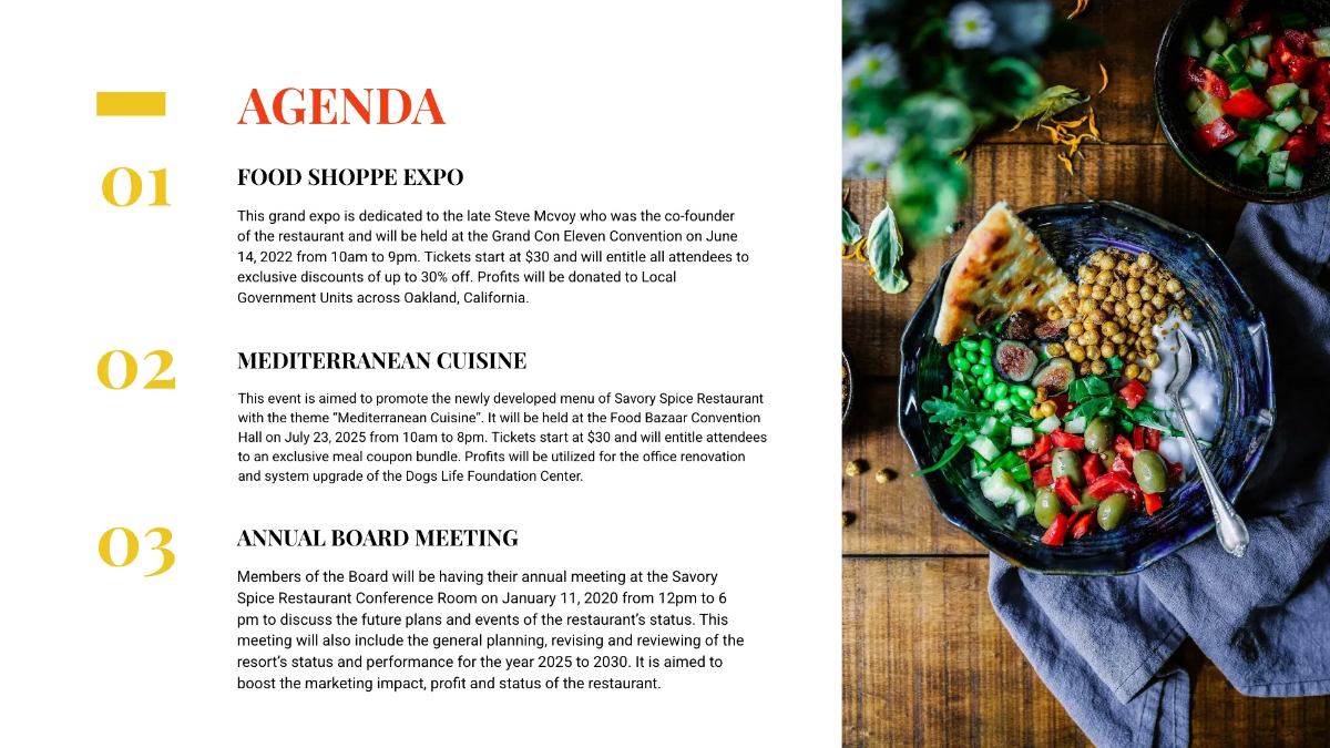 Free Simple Restaurant Presentation Template to Edit Online