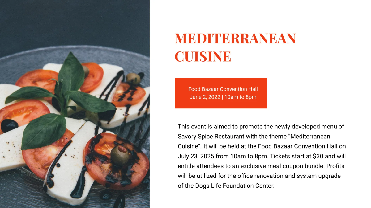 Free Simple Restaurant Presentation Template to Edit Online